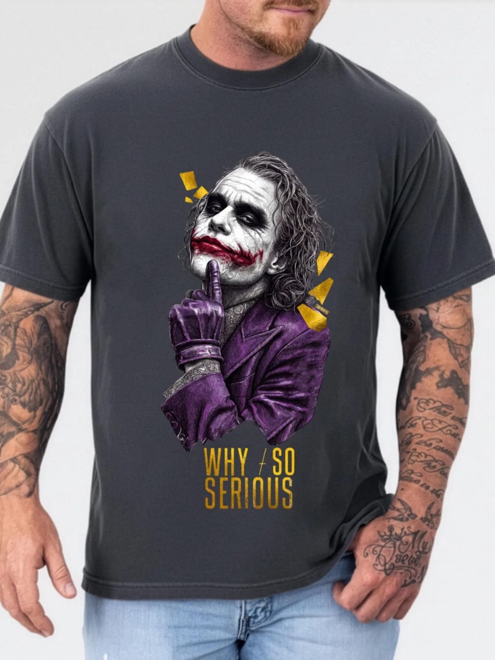 Comfort Colors Pepper Joker Graphic Tee with Purple and Yellow Accents